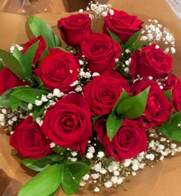 Red Romance bouquet. Treat your loved one to these beautifully presented roses. Free local flower delivery. Wickford, Essex