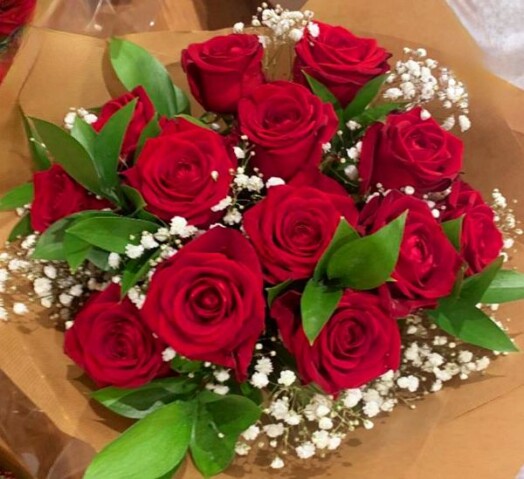 Red Romance bouquet. Treat your loved one to these beautifully presented roses. Free local flower delivery. Wickford, Essex